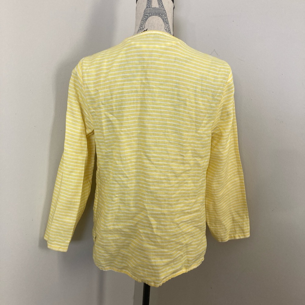 Talbots Yellow Tunic With Embroidered Split V-Nec… - image 3